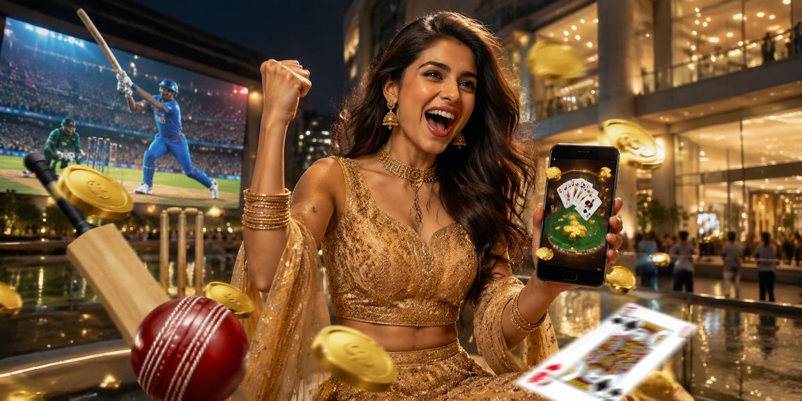Indian woman logging into online betting platform