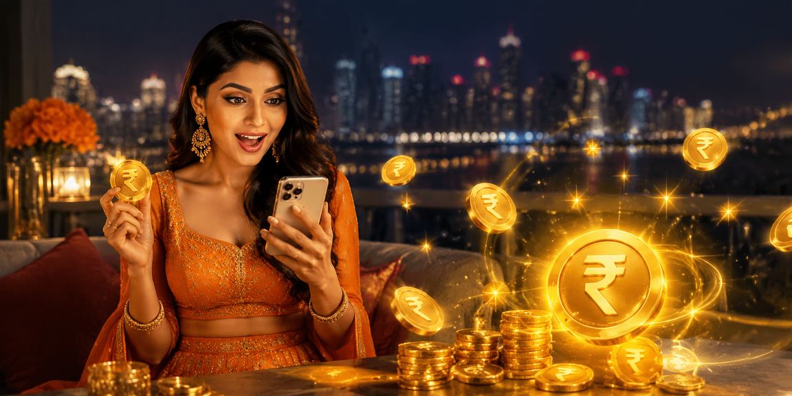 Nighttime view of Bandra area in Mumbai with rupee symbols and payment concept